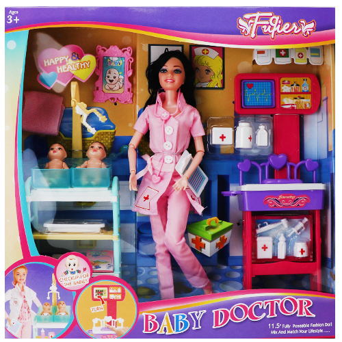 Кукла врач в коробке